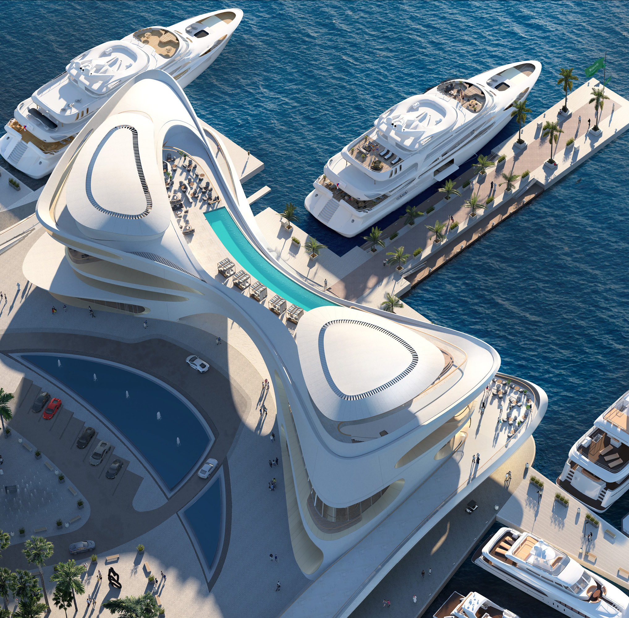 Investment funds & asset managers — waterfront illustration